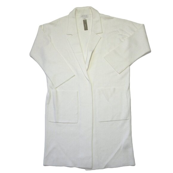 NWT J.Crew Ella in Ivory Open-Front Sweater Blazer Cardigan XS $178 - Picture 1 of 3